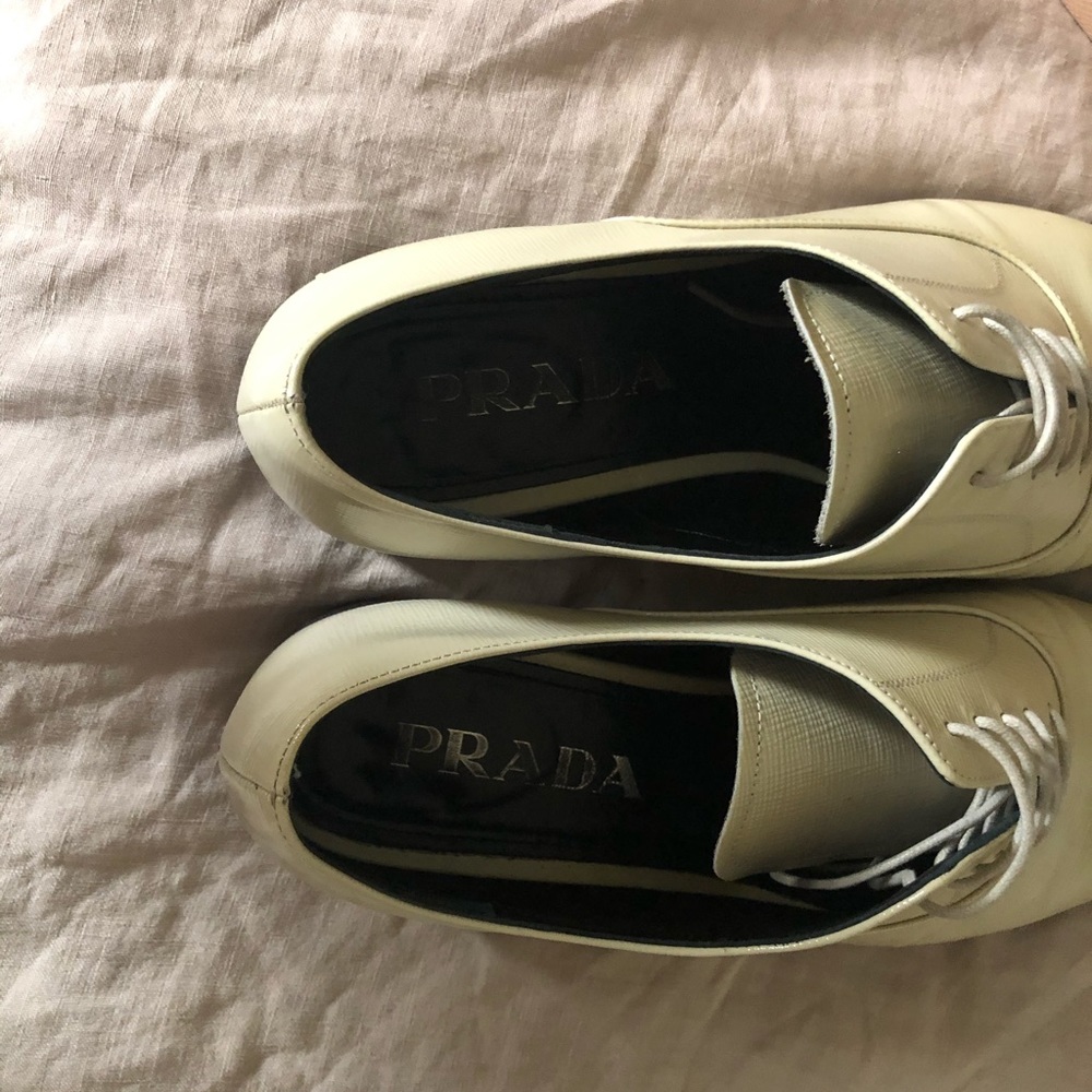 PRADA leather pointed toe brogue oxfords 37.5/7.5 - Picture 5 of 11